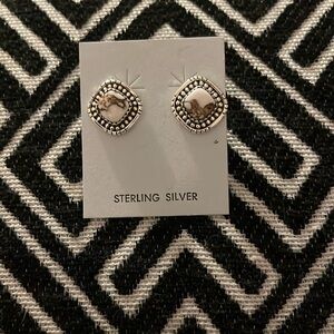 Sterling Silver & Wild Horse Earrings